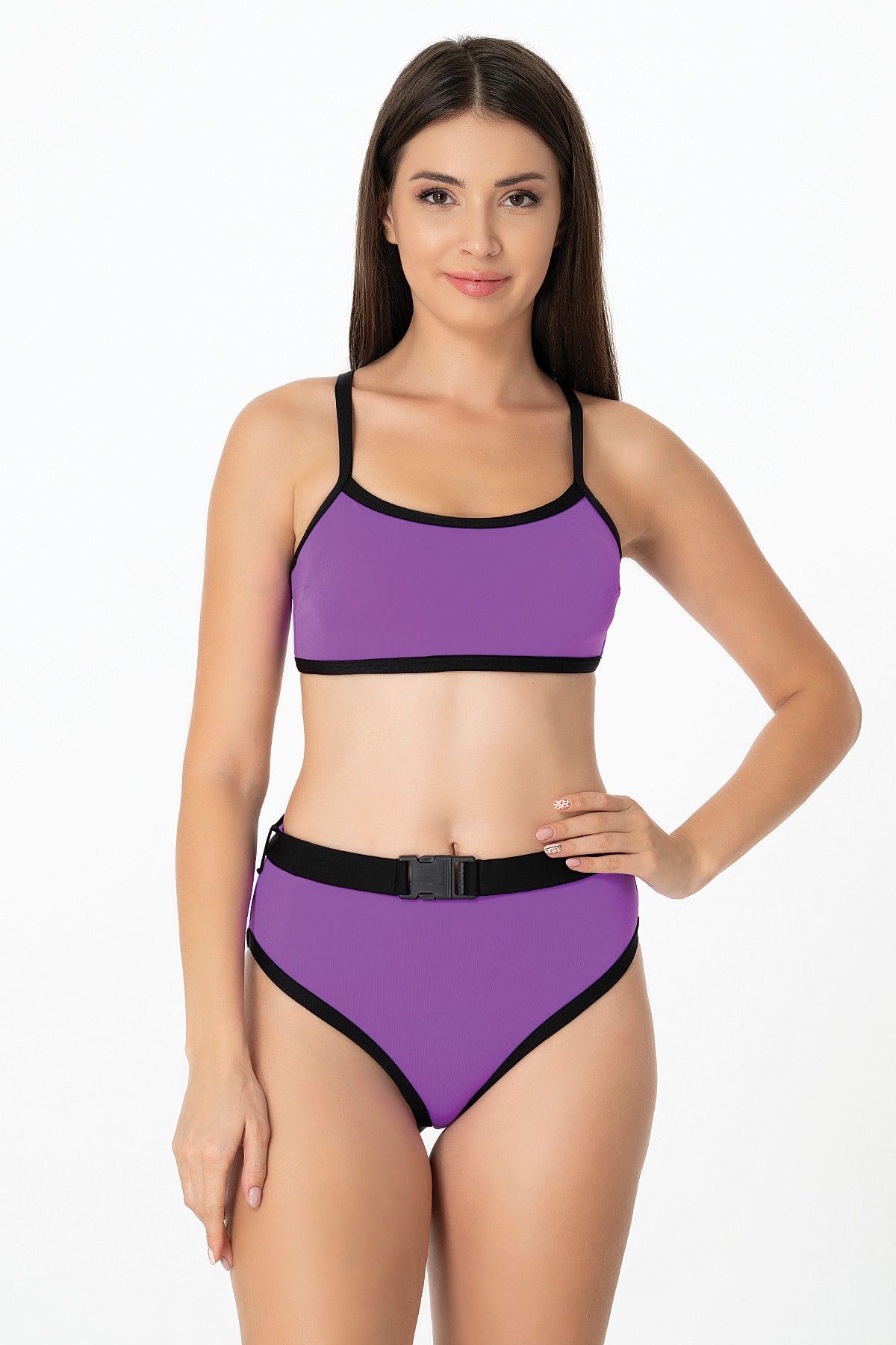 Marinella Swimwear Mor Kemerli Bikini Tak M Elbisebul